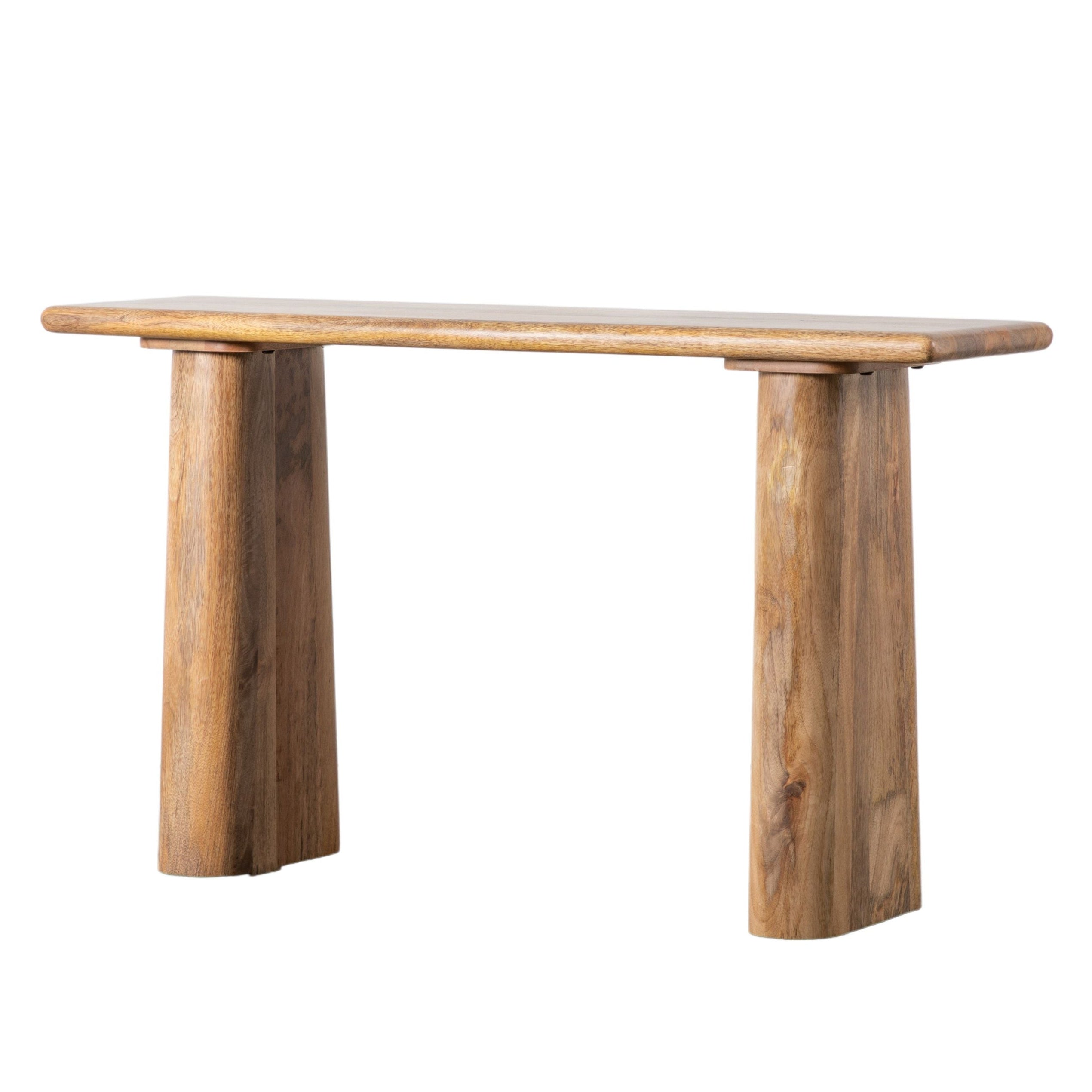 Hoffler Soft Curved Solid Mango Wood Console Table